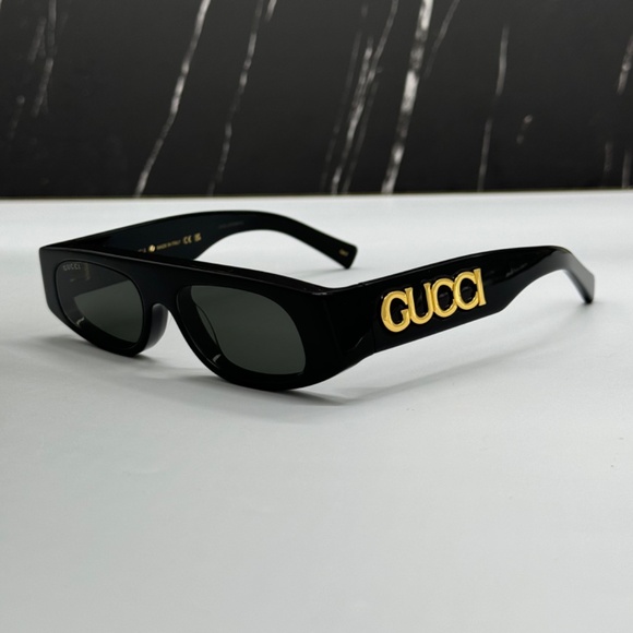 NEW GG1771S 001 GUCCI BLACK GREY GEOMETRIC WOMEN GUCCI SUNGLASSES - Picture 7 of 14